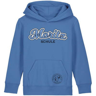 Hoodie | Kinder | retro | bright blue | Moritzschule Erfurt