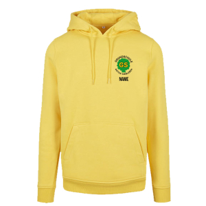 Hoodie Build Your Brand | Heavy Hoody Herren | Taxi Yellow | Grundschule Gotha-Siebleben