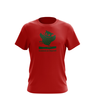 T-Shirt | Kinder/Unisex | rot | Grundschule am Steigerwald Erfurt | Grüne Eule