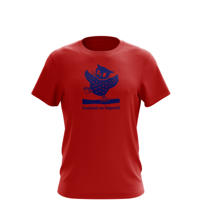 T-Shirt | Kinder/Unisex | rot | Grundschule am Steigerwald Erfurt | Blaue Eule